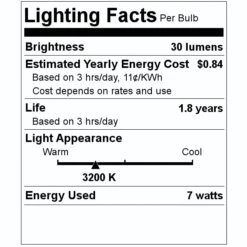 Sunlite Incandescent Light Bulb (25 Pack) (01285) -Light Bulbs Shop 01285 Lighting Facts Labelmd