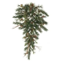 Vickerman Unlit Artificial Christmas Teardrop With Pine Cones And Grapevines (11704)