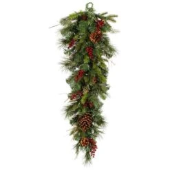 Vickerman Unlit Artificial Christmas Teardrop With Berries And Pine Cones (23346) -Light Bulbs Shop 23346md