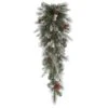 Vickerman Unlit Artificial Christmas Teardrop With Frosted Cones And Red Berries (27671)