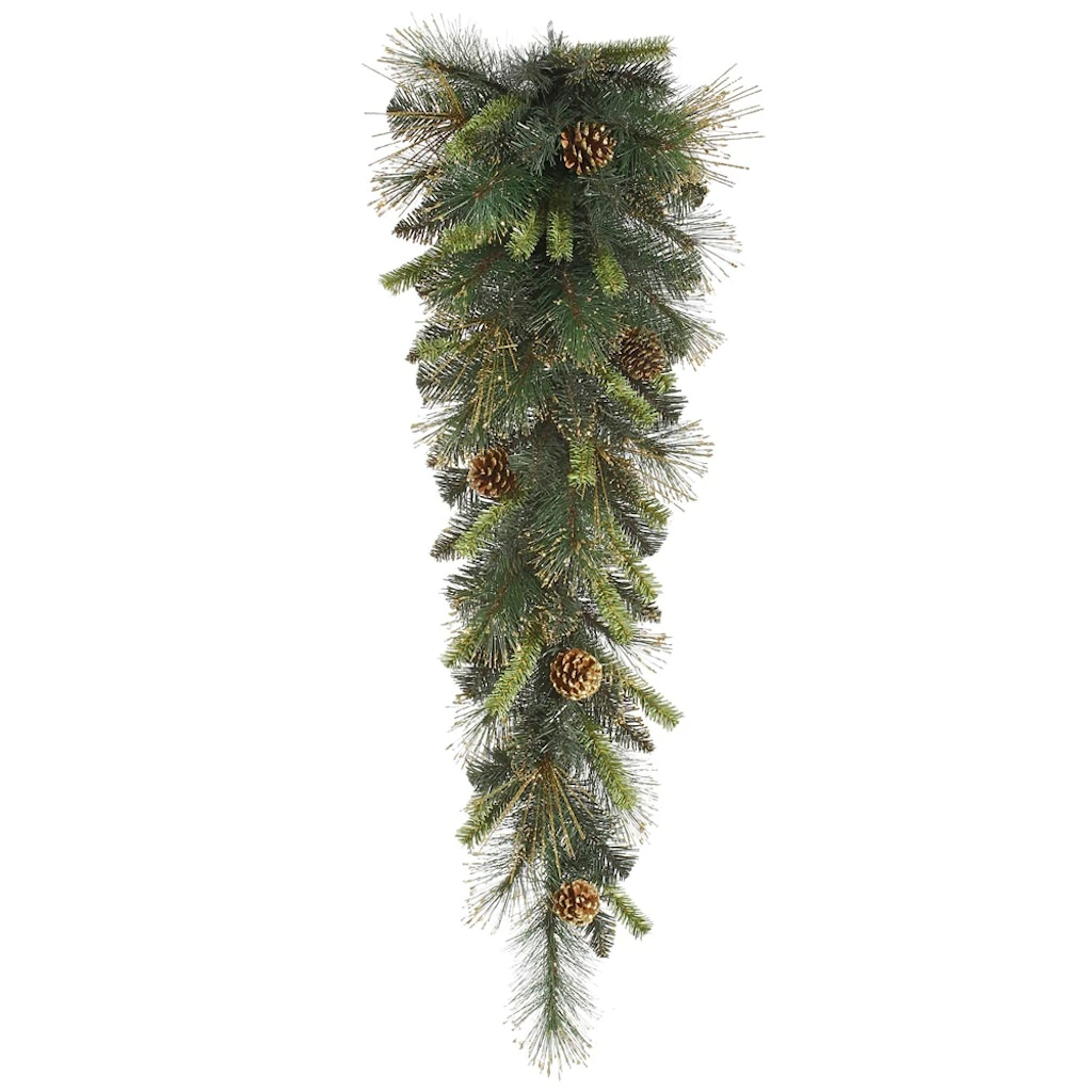 Vickerman Pre-Lit Artificial Christmas Teardrop With Pine Cones (27903) 3 Vickerman Pre-Lit Artificial Christmas Teardrop With Pine Cones (27903)