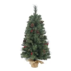 Vickerman Unlit Artificial Christmas Tree With Red Berries And Pine Cones (370537)