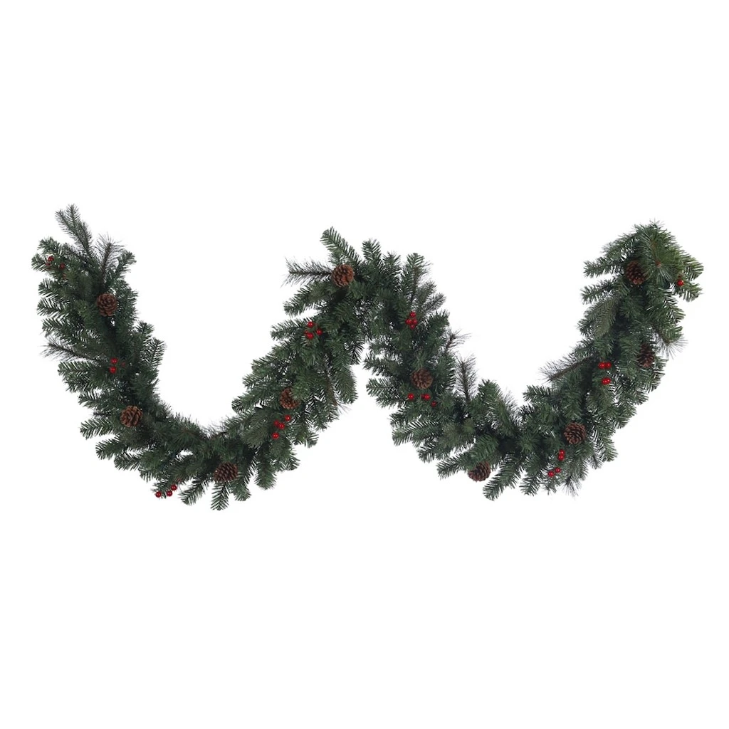 Vickerman Artificial Unlit Christmas Garland With Berries And Pine Cones (370612) 3 Vickerman Artificial Unlit Christmas Garland With Berries And Pine Cones (370612)