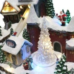 Gerson Lighted Holiday Ski Village With Moving Tree (46791) -Light Bulbs Shop 46791closemd