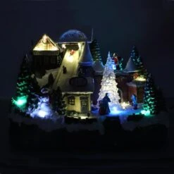 Gerson Lighted Holiday Ski Village With Moving Tree (46791) -Light Bulbs Shop 46791darkmd