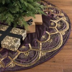 Vickerman Christmas Tree Skirt (505540) -Light Bulbs Shop 505540add4md
