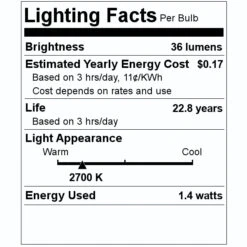 American Lighting LED Light Bulb (pack Of 25) (57162) -Light Bulbs Shop 57162 Lighting Facts Labelmd