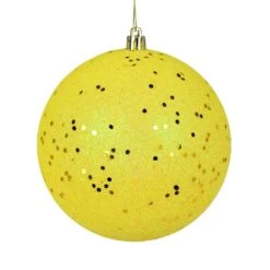 12" - Yellow - Sequin - Ball - UV Drilled Cap
