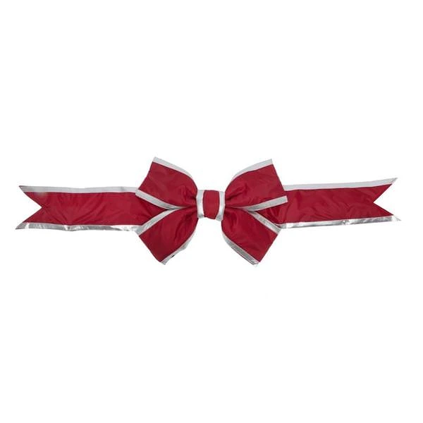 Vickerman Red-Silver Nylon Outdoor Bow (667347) 4 Vickerman Red-Silver Nylon Outdoor Bow (667347) - Image 2