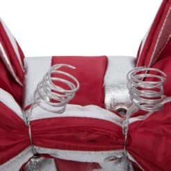 Vickerman Red-Silvr Nylon Outdoor Bow (667361) 11 Vickerman Red-Silvr Nylon Outdoor Bow (667361) -Light Bulbs Shop 667361backcloseupmd