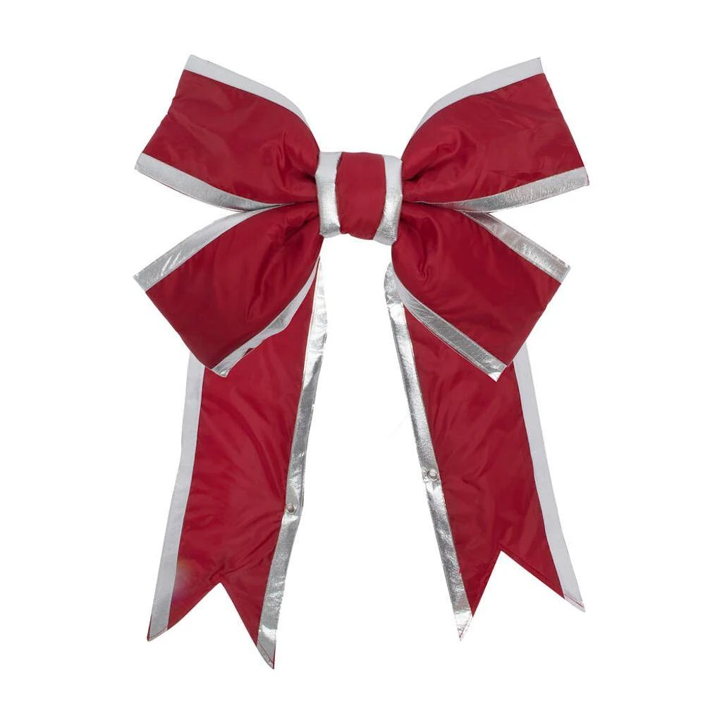 Vickerman Red-Silvr Nylon Outdoor Bow (667378) 3 Vickerman Red-Silvr Nylon Outdoor Bow (667378)