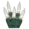 Vickerman Christmas Light String Set (31324) -Light Bulbs Shop XMasGreenWireClearBulblg